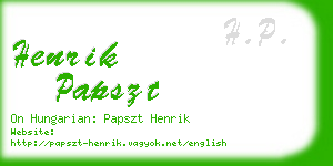 henrik papszt business card